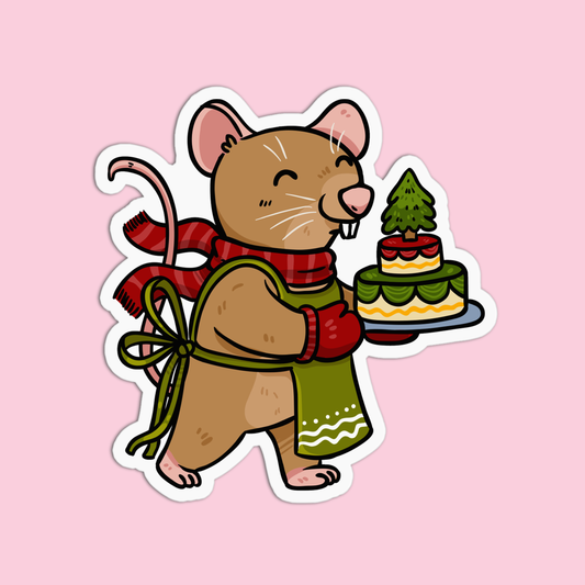 Little Mouse Christmas Sticker