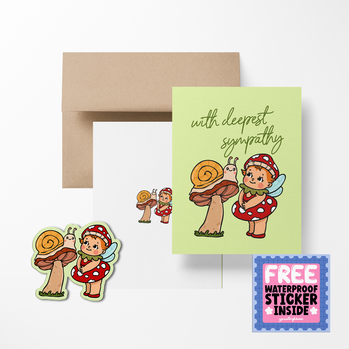 With Deepest Sympathy Mushroom Greeting Card