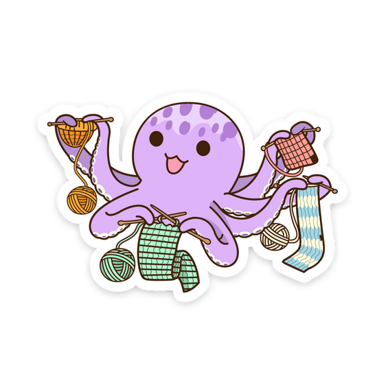 Octopus Multitask Knitting - Sewing Animals Sticker