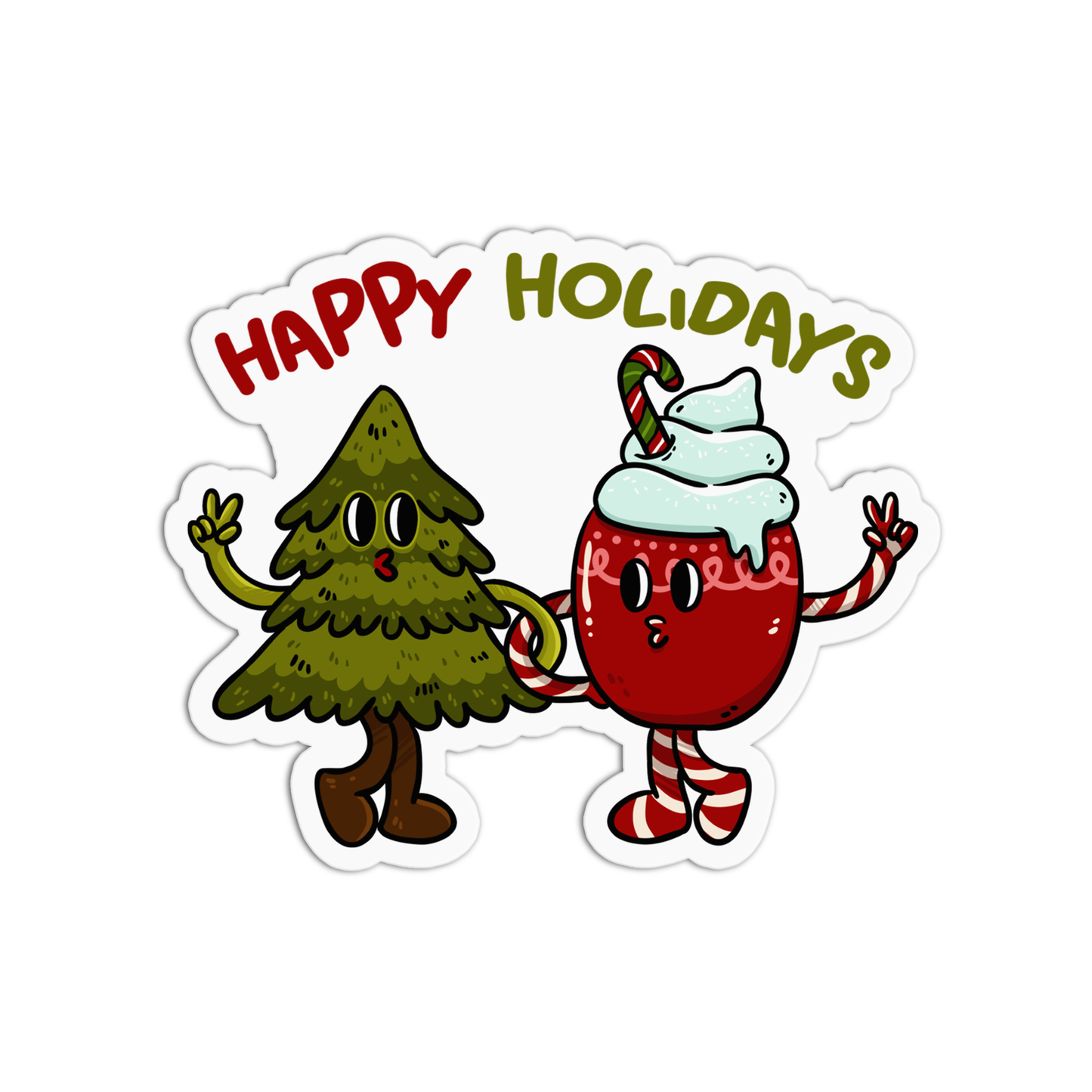 Happy Holidays Christmas Sticker