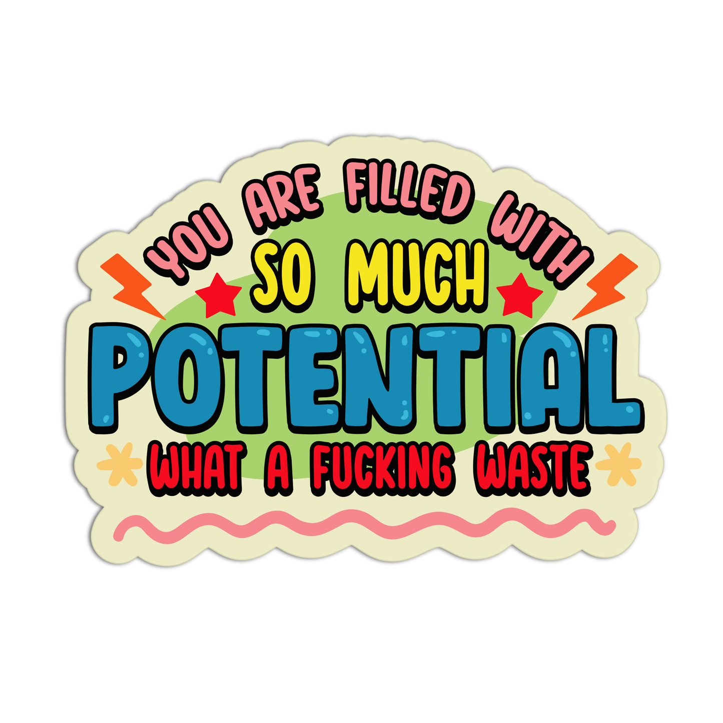 Potential Punchline Disappointment Affirmation Stickers