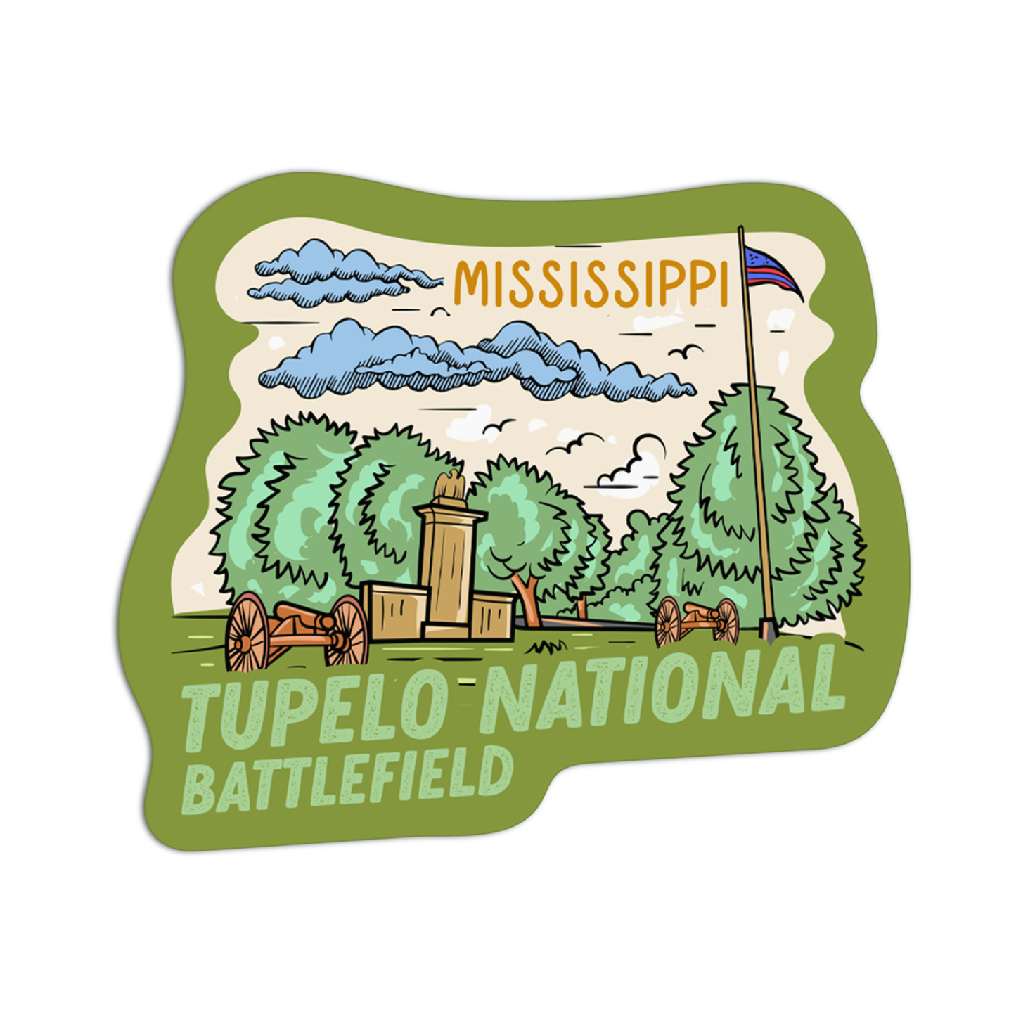 Mississippi Tupelo National Battlefield Sticker