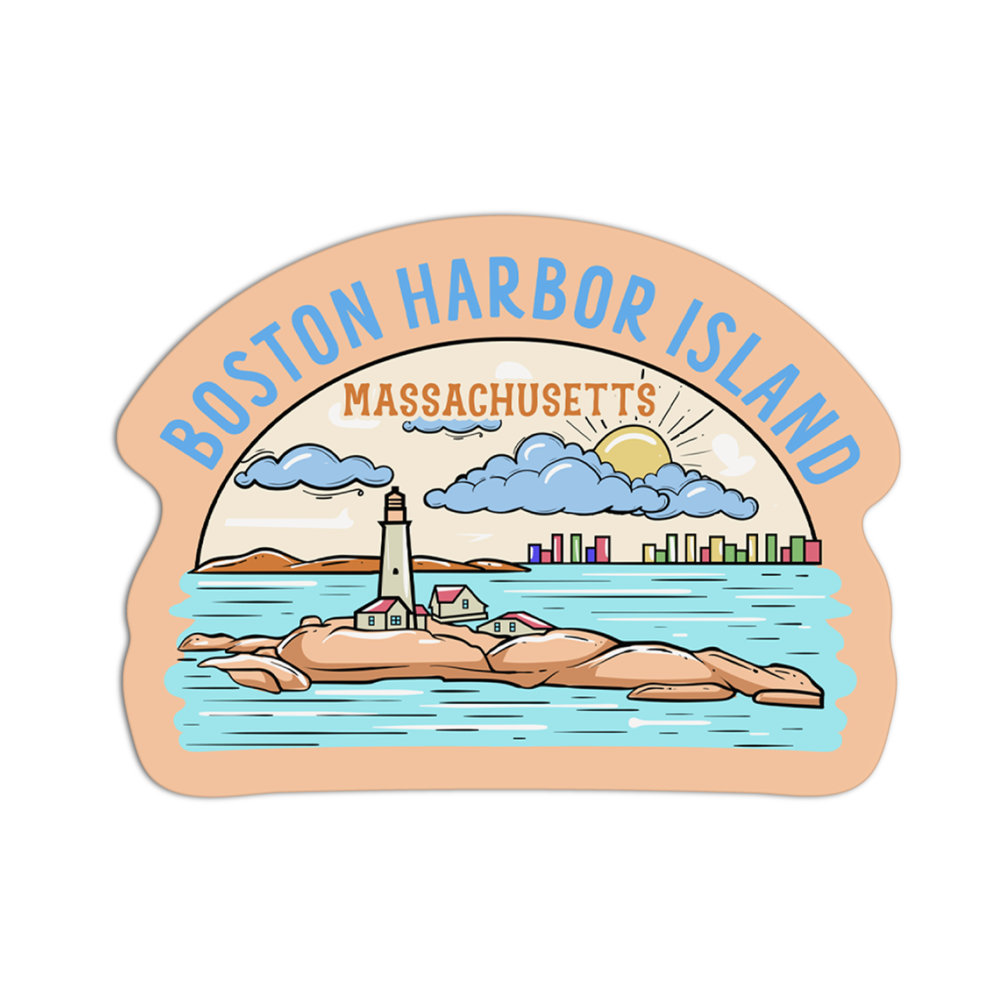 Massachusetts Boston Harbor Island Sticker