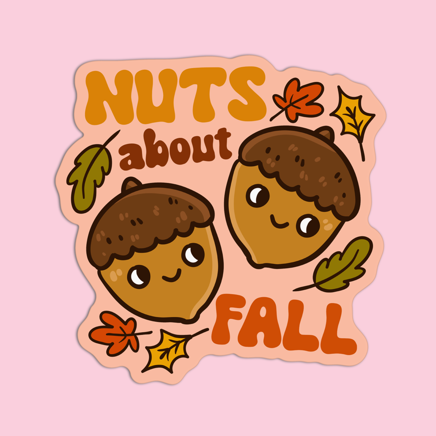 Nuts About Fall Acorn Thanksgiving Sticker
