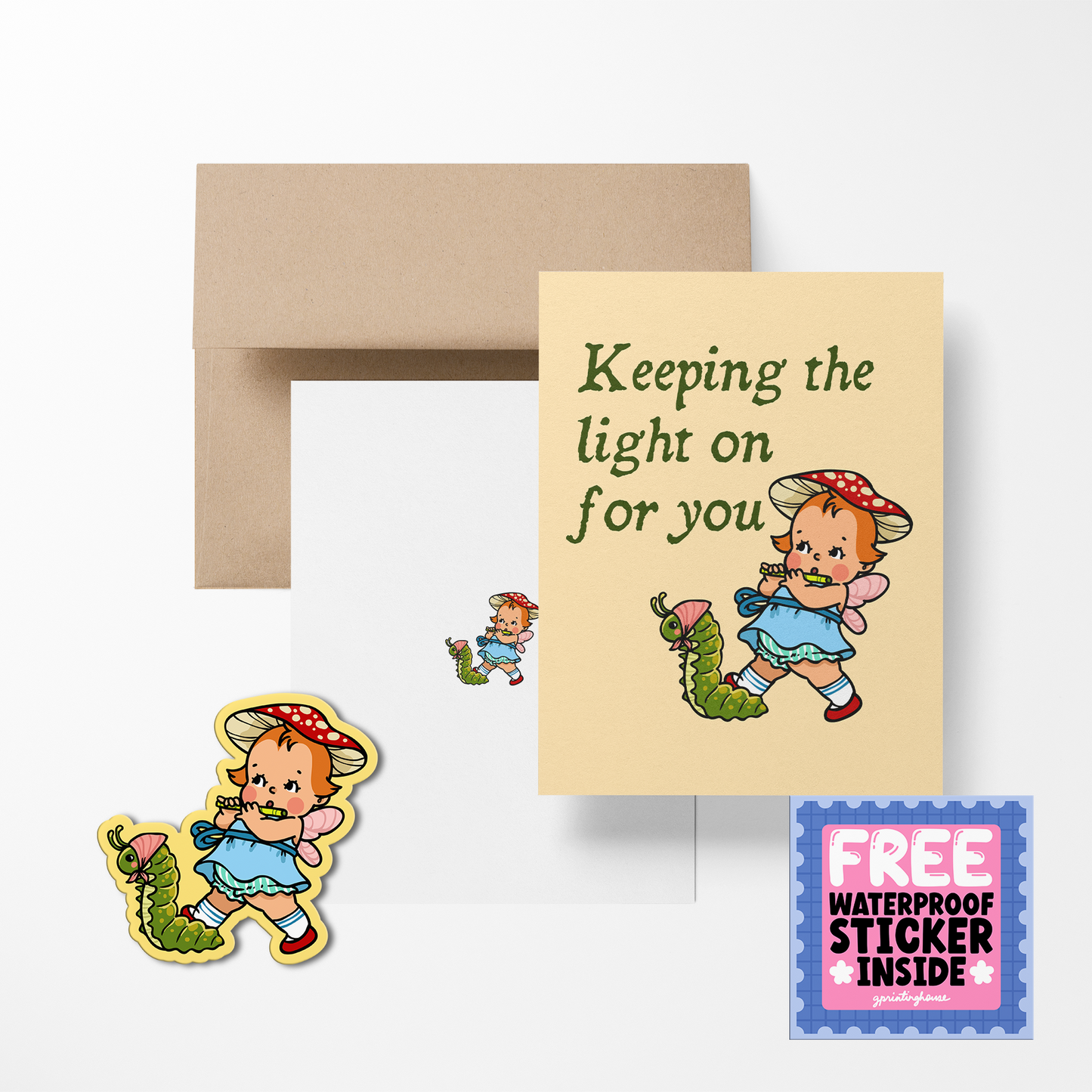 Keeping the Light On Sympathy Mushroom Greeting Card