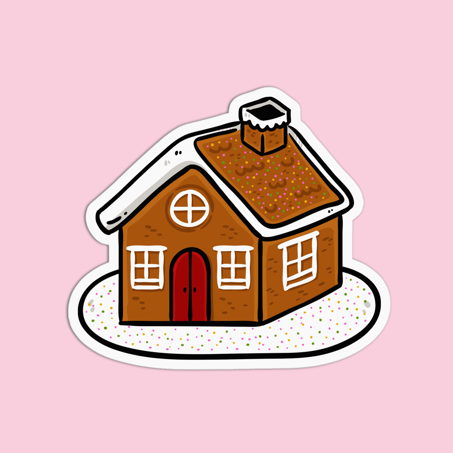 Ginger Bread House Christmas Sticker