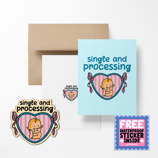 Single and Processing Heartbreak Greeting Cards