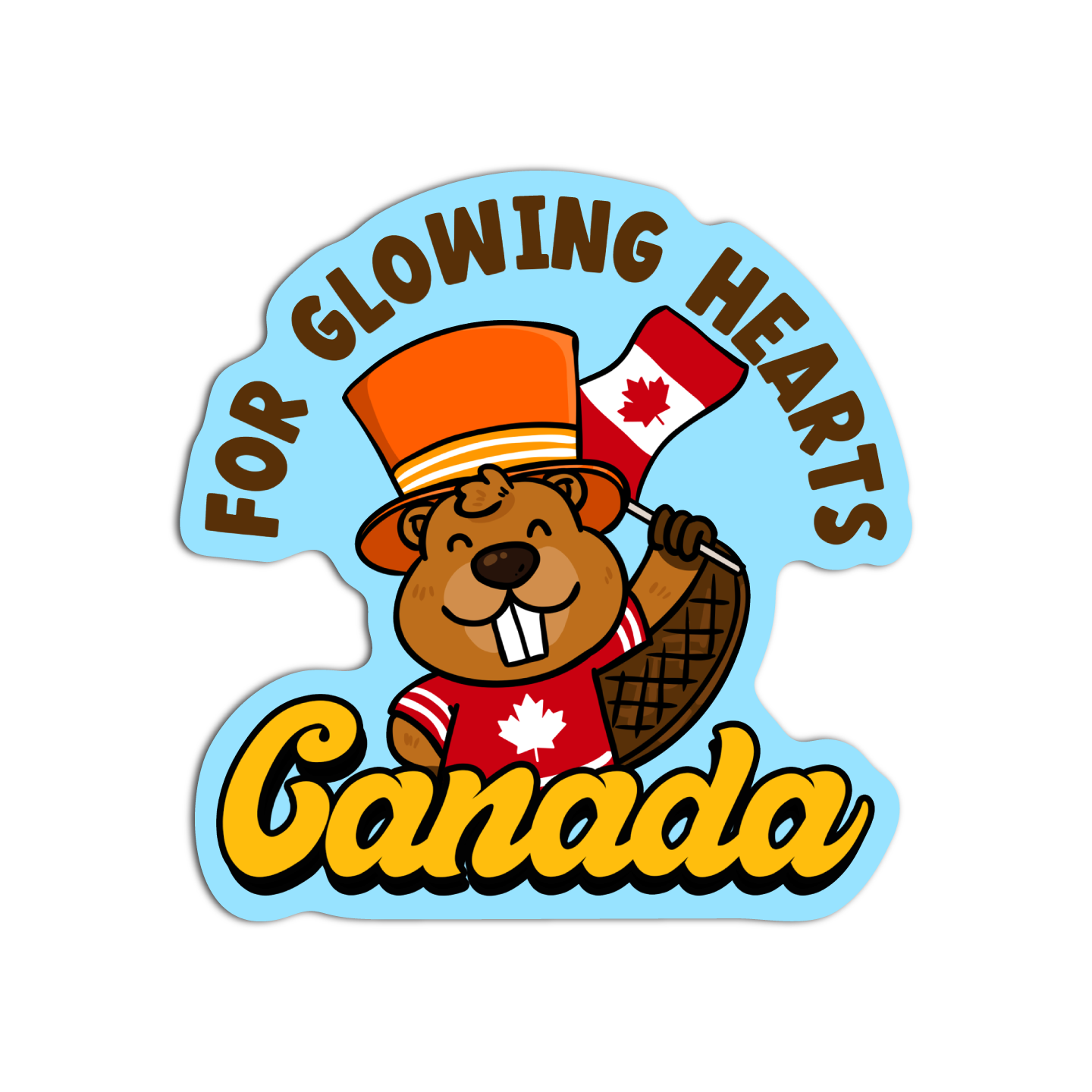 For Glowing Hearts Beaver Canada Sticker
