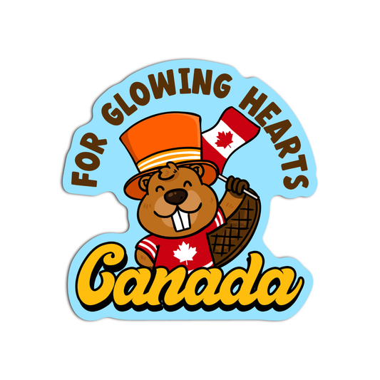 For Glowing Hearts Beaver Canada Sticker