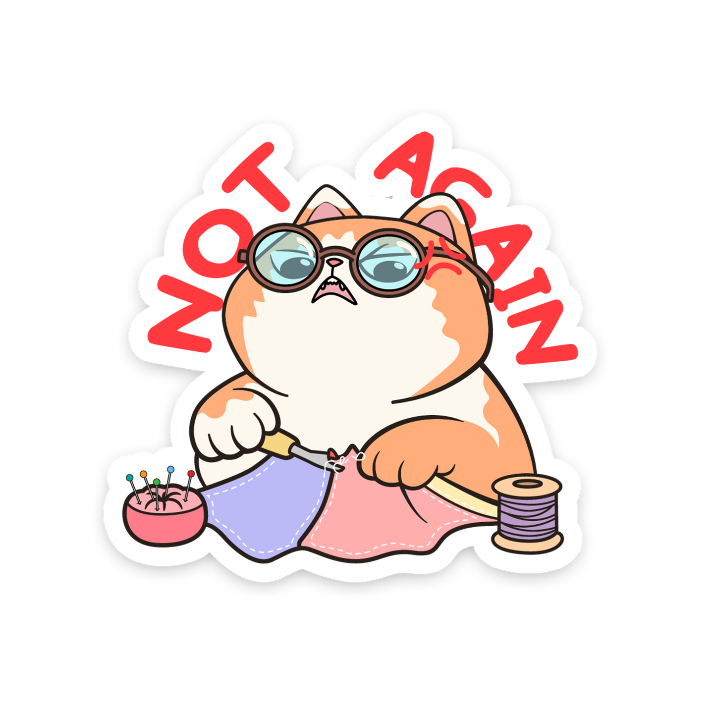 Frustrated Hamster Seam Ripper - Sewing Animals Sticker