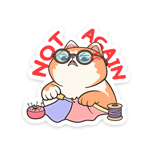Frustrated Hamster Seam Ripper - Sewing Animals Sticker