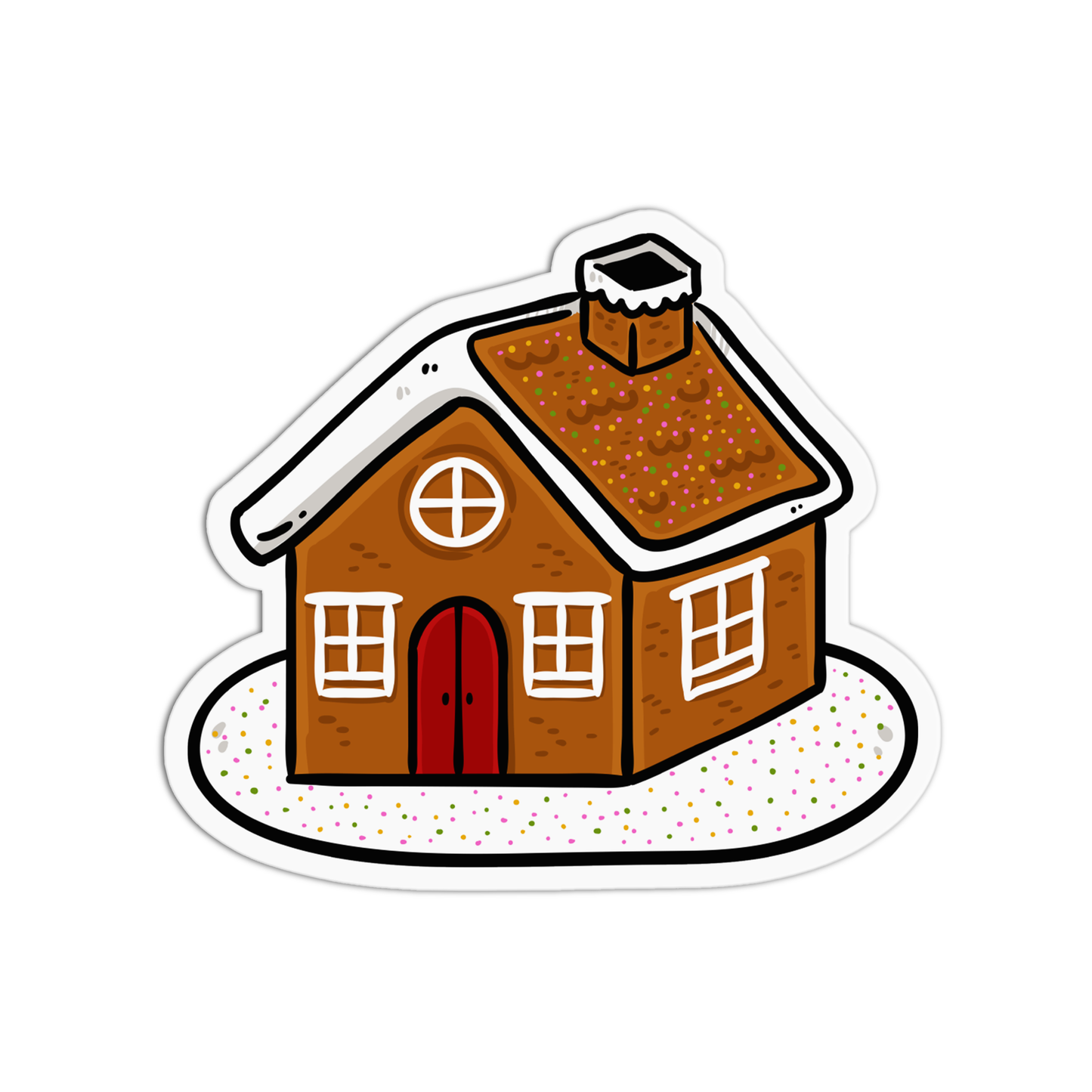 Ginger Bread House Christmas Sticker
