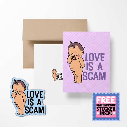Love is a Scam Heartbreak Greeting Cards