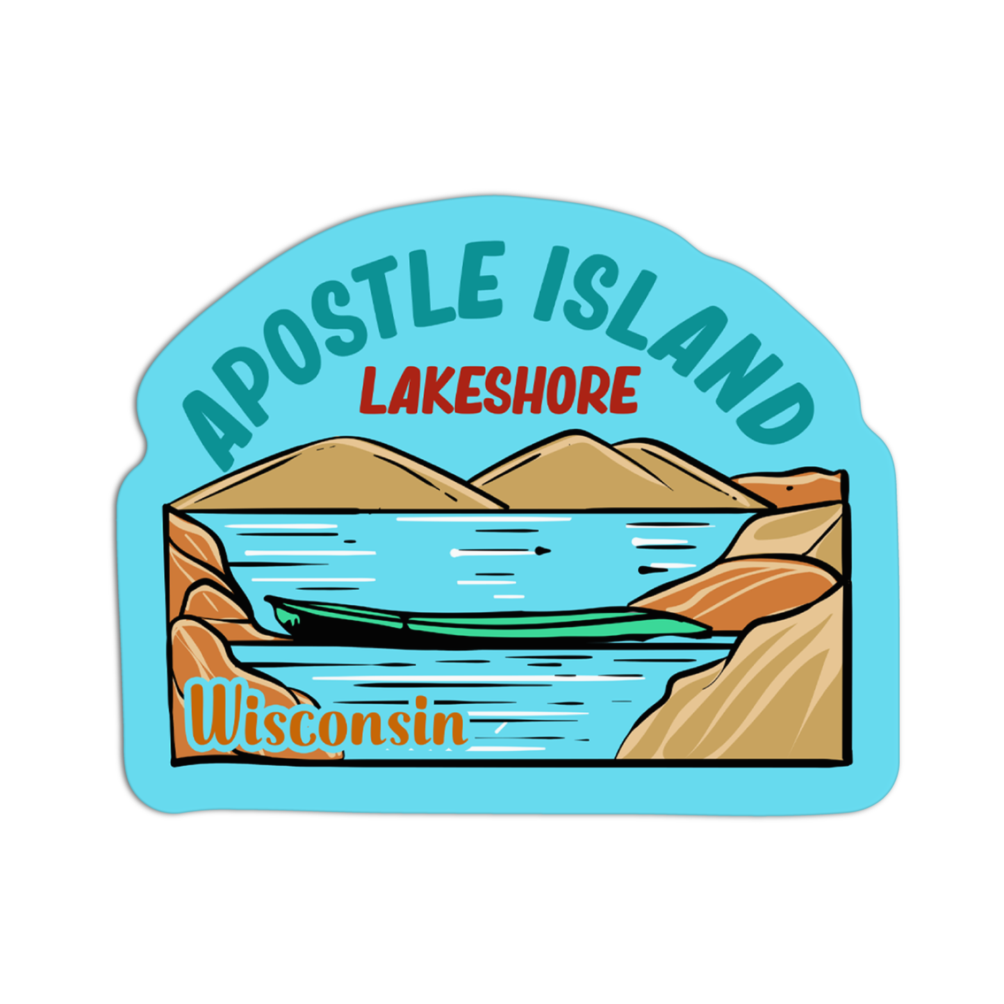 Wisconsin Apostle Island Lakeshore Sticker