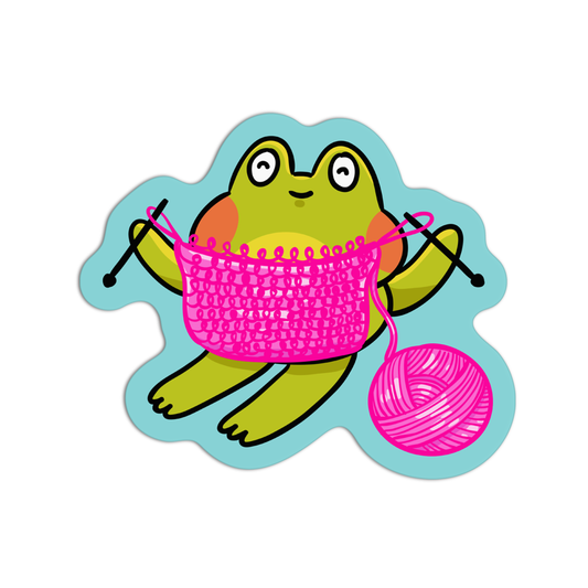 Frog Stitching Arts & Crafts Sticker