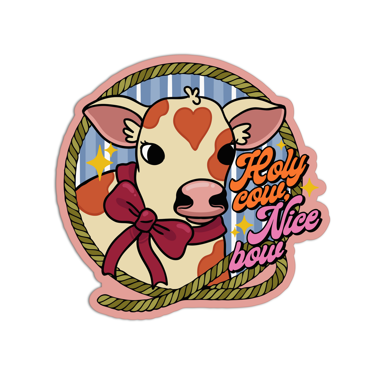 Holy Nice Cow Coquette Cowgirl Sticker