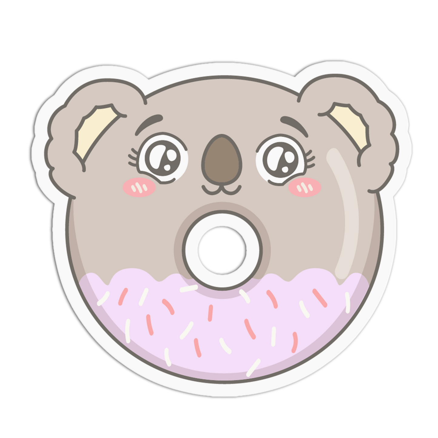 Cute Grey Koala Animal Donut Sticker