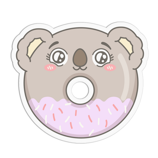 Cute Grey Koala Animal Donut Sticker