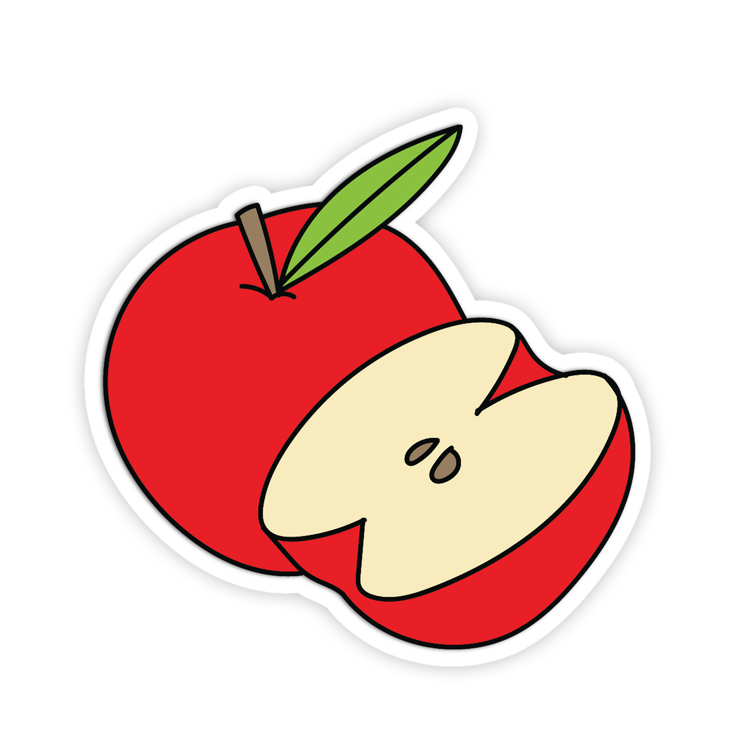Red Apple With Slice Stickers