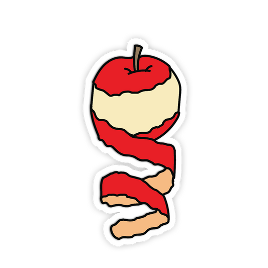 Peeled Red Apple Stickers