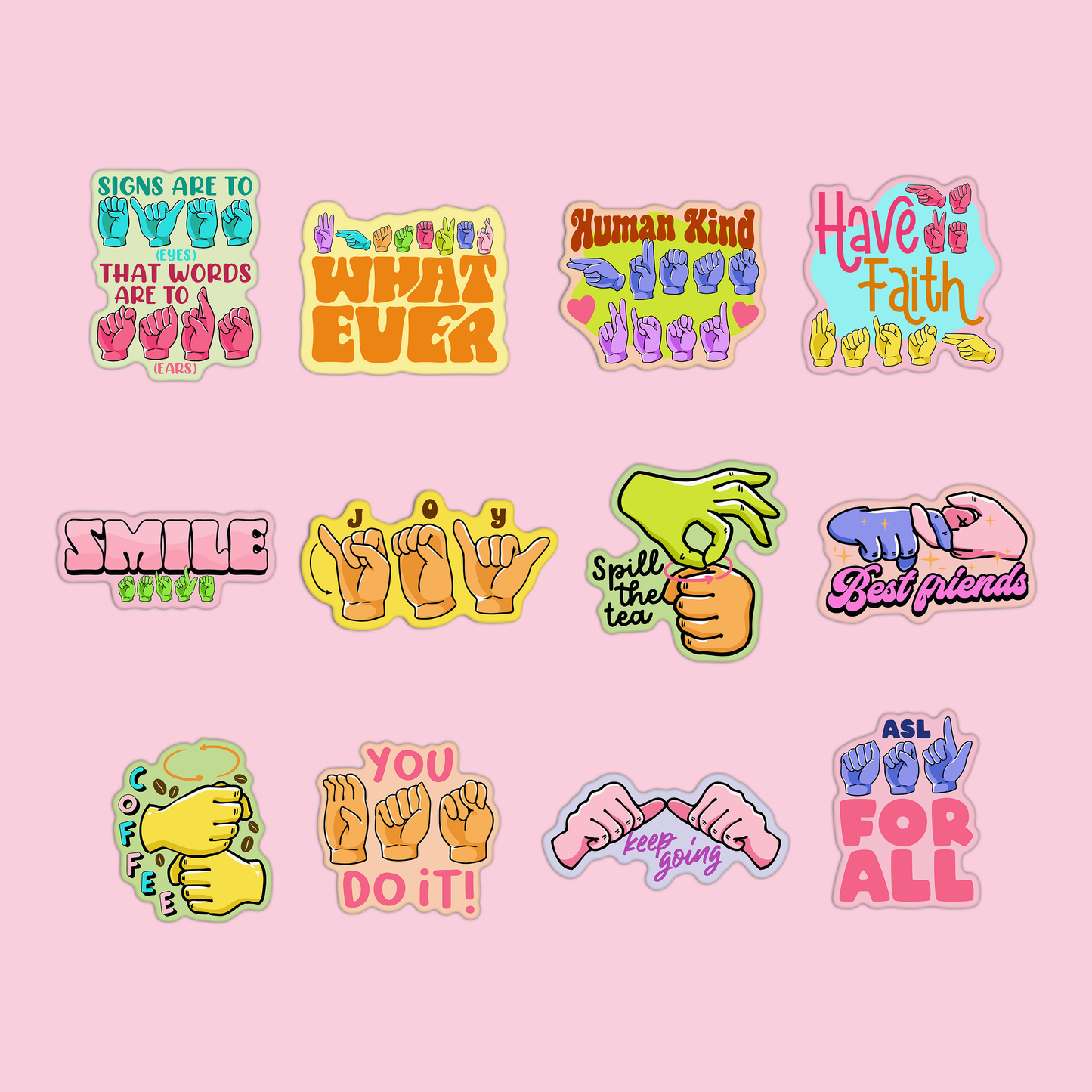 American Sign Language (ASL) Sticker Pack