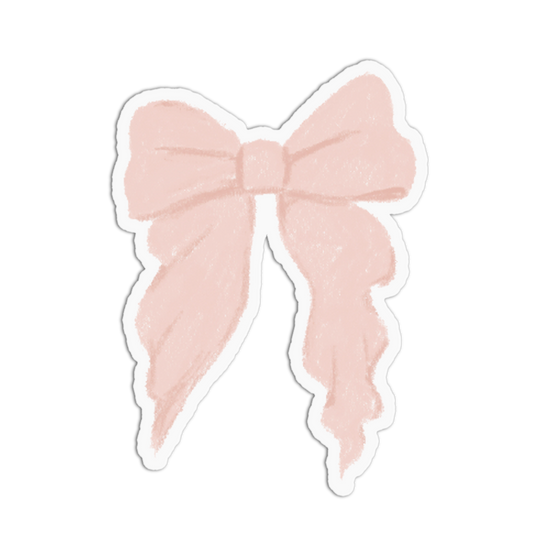 Blush Taffeta Bow Textured Sticker