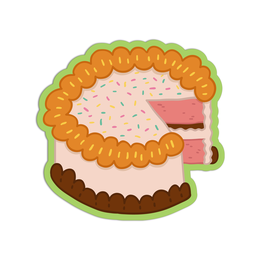 Butterscotch Sprinkles Slice Cake Stickers