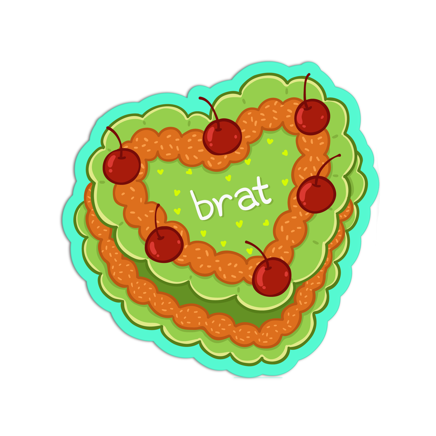 Bratty Heart Cherry Cake Stickers