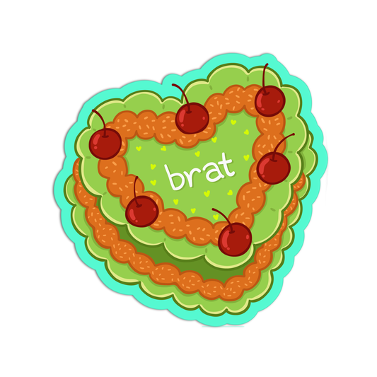Bratty Heart Cherry Cake Stickers