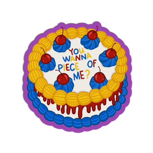 Blue Swirl Cherry Cake Stickers