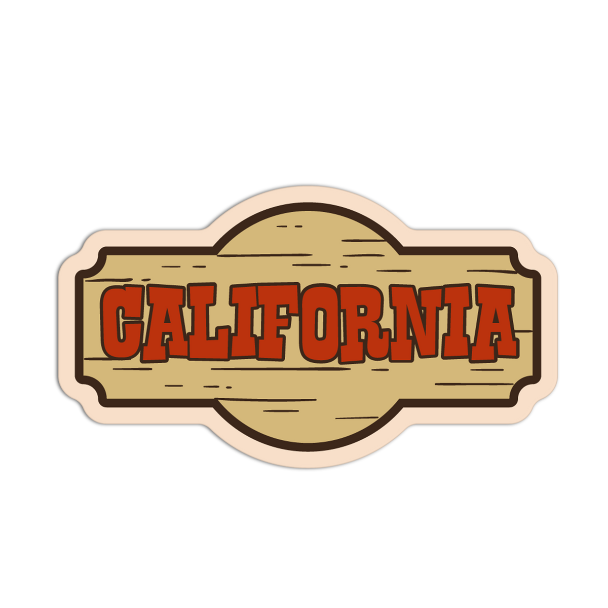 Wooden Sign - California Cowboy Vibe Sticker