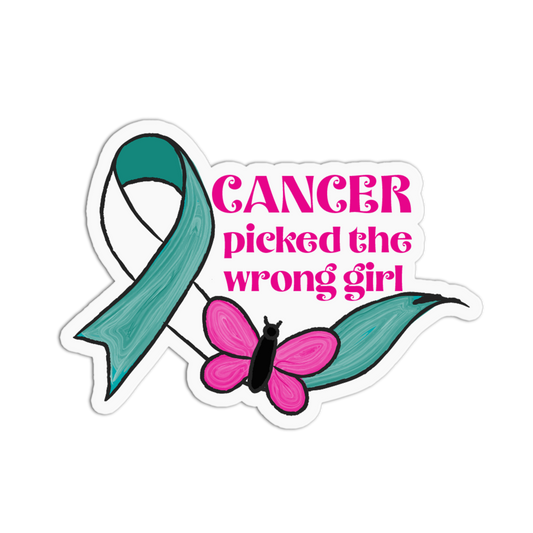 Butterfly Ribbon Cancer Awareness Sticker