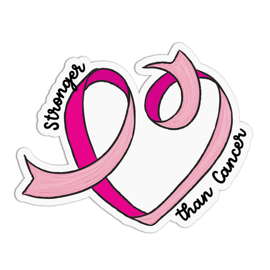 Heart Ribbon Cancer Awareness Sticker