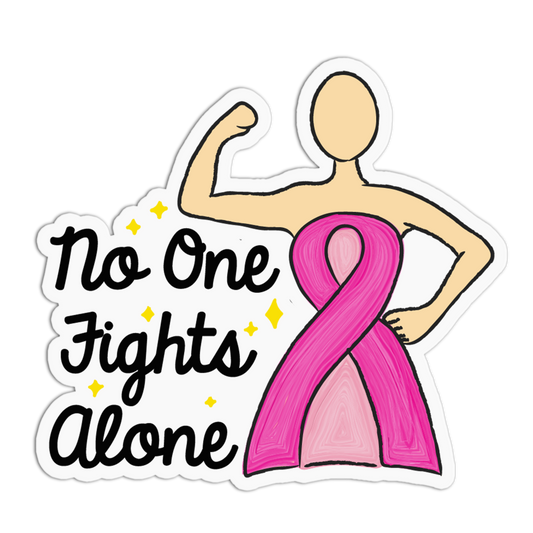 Fighter Silhouette Cancer Awareness Sticker