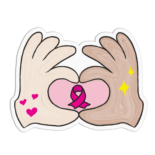 Heart Hands Cancer Awareness Sticker
