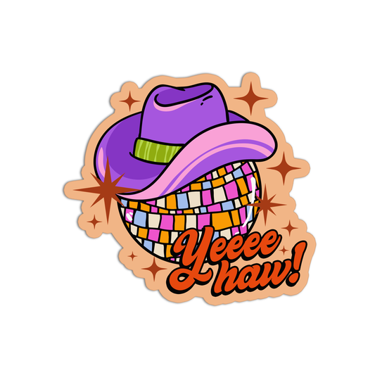 Disco Ball Cowboy Sticker