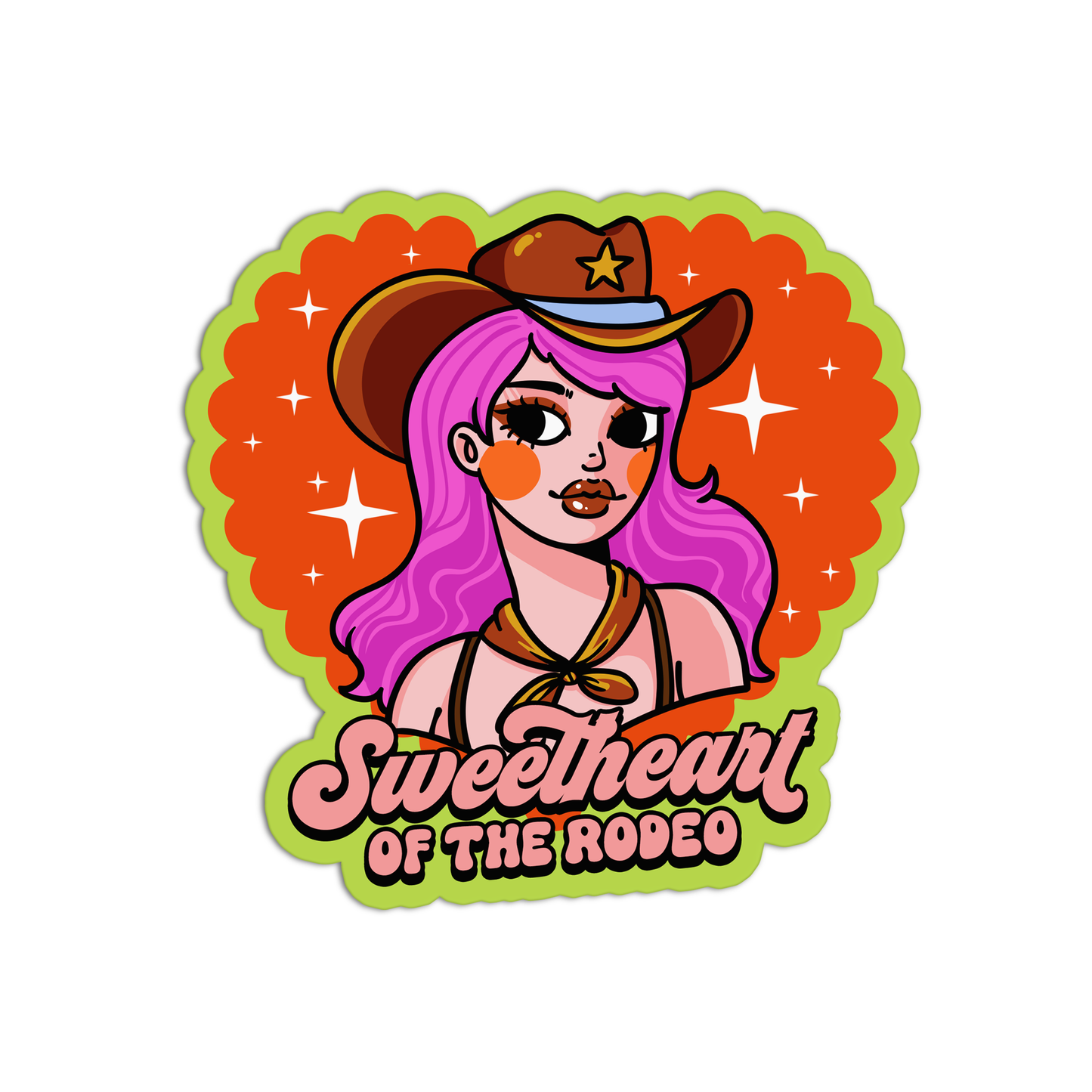 Sweetheart Of The Rodeo Cowboy Sticker