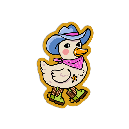 Duck Cowboy Sticker
