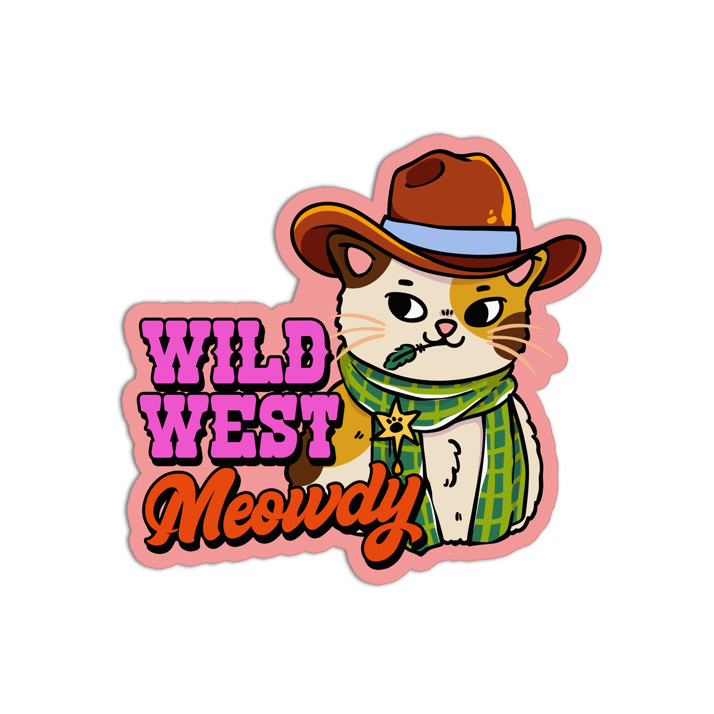 Wild West Meowdy Cowboy Sticker