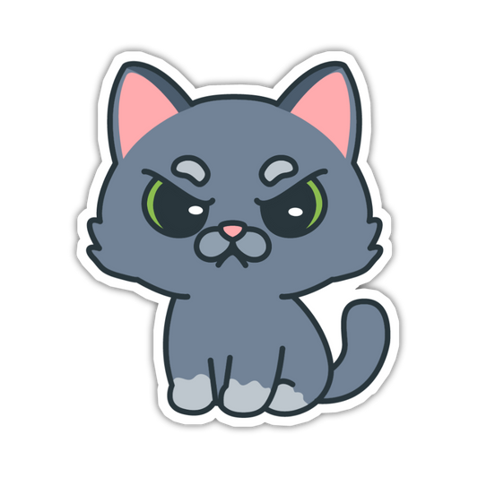 Grumpy Emerald Cute Cat Stickers
