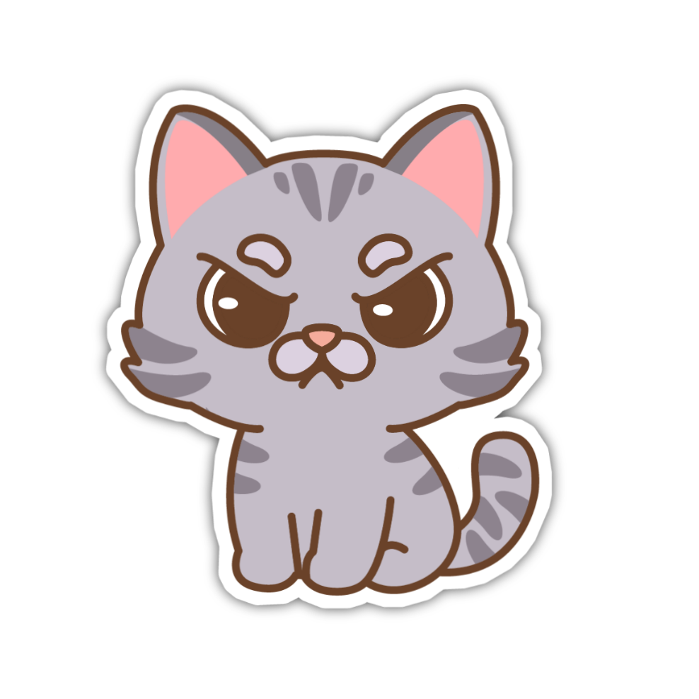 Little Grumpy Tiger Cute Cat Stickers