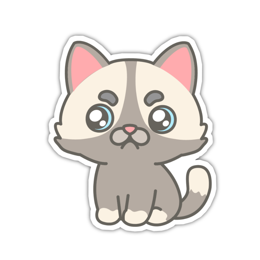 Misty Bi Color Cute Cat Stickers