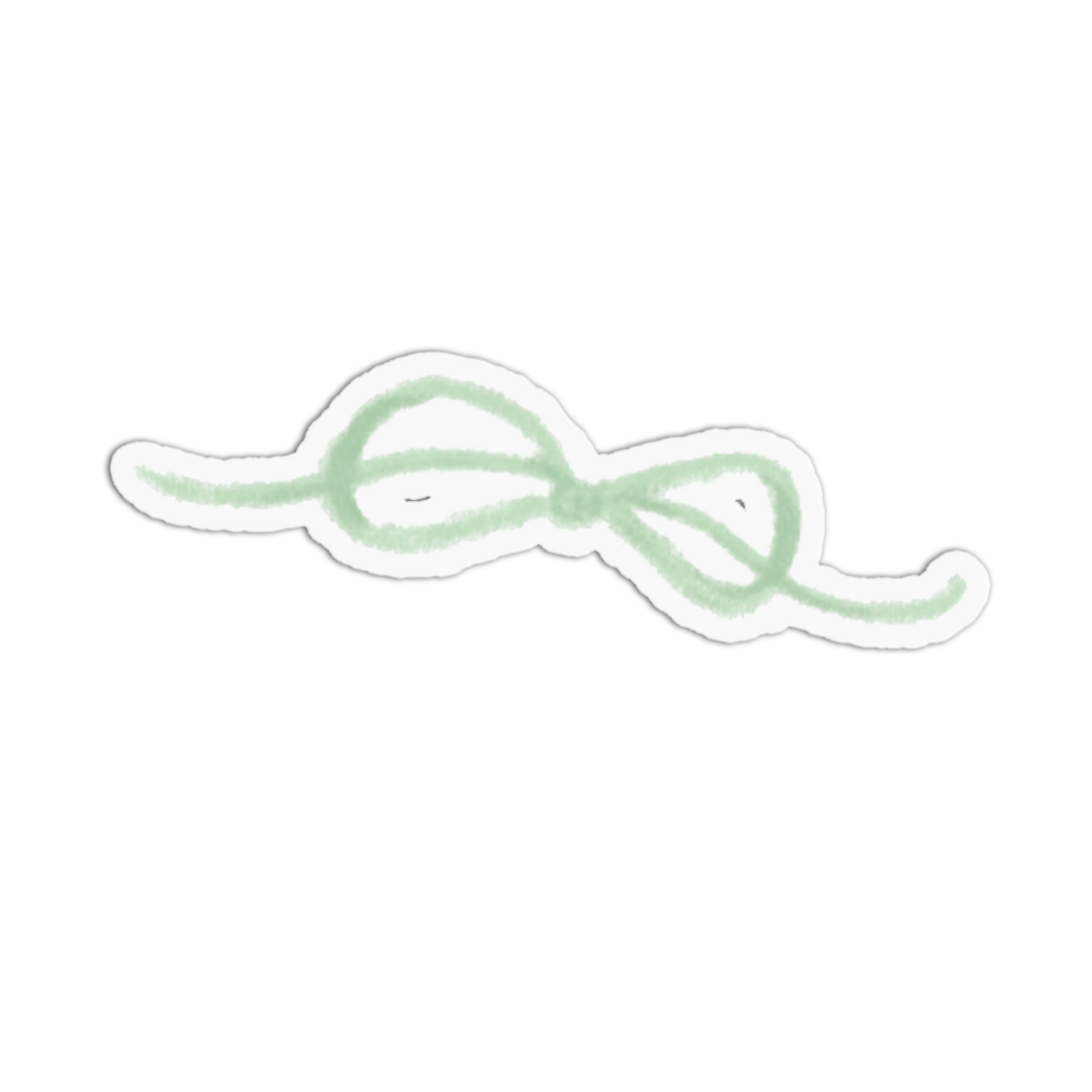 Celadon Linen Bow Textured Sticker