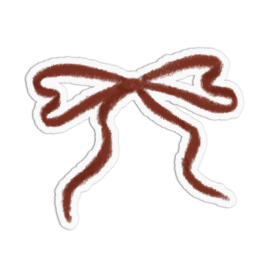 Chocolate Wool Bow Textured Sticker