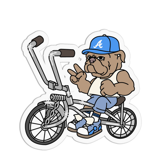Bulldog Riding Lowrider Cholos And Cholas Sticker