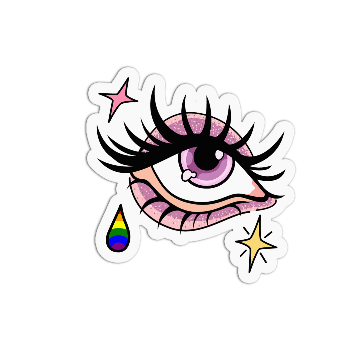 Rainbow Teardrop Eye Cholos And Cholas Sticker