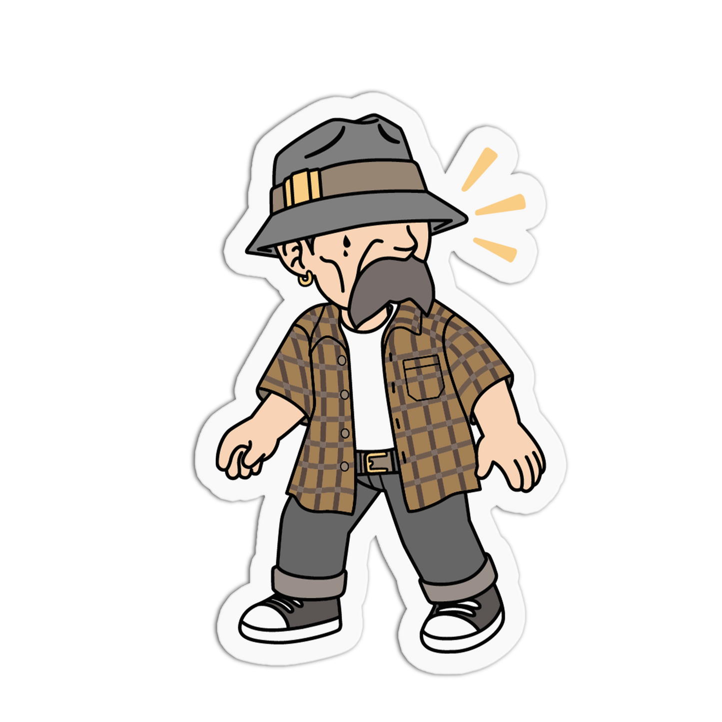 Mustache Plaid Man Cholos And Cholas Sticker