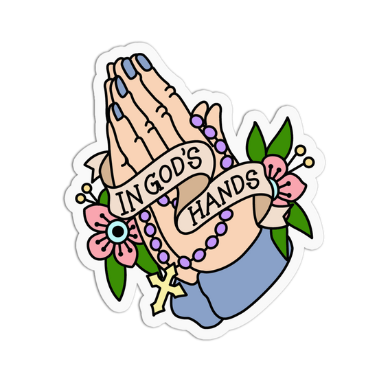 Praying Hands Rosary Cholos And Cholas Sticker