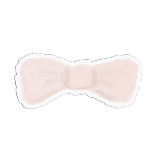 Cream Chenille Bow Textured Sticker