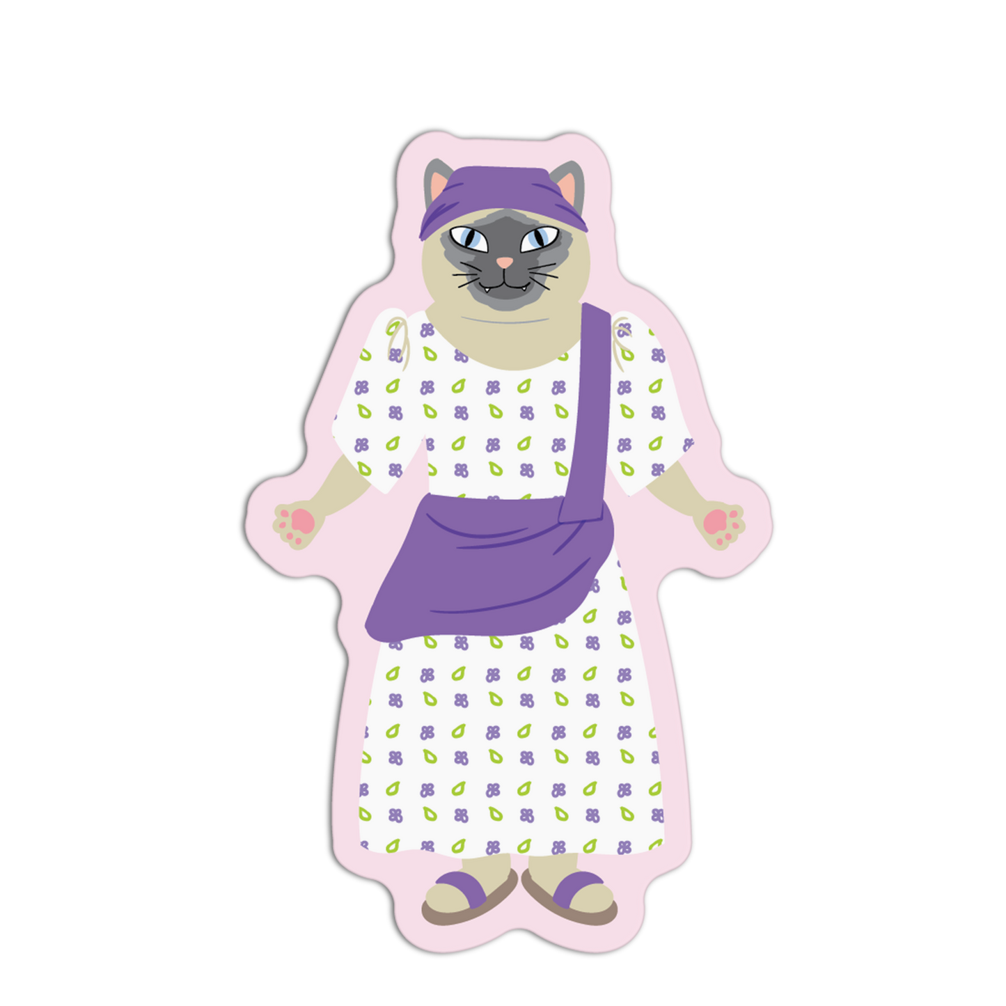 Cream and Gray Filipiñiana Cat Series Stickers